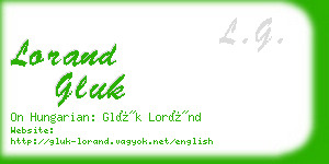 lorand gluk business card